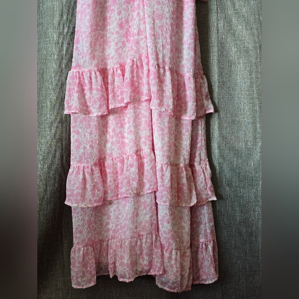 ARULA Pink Floral Ruffle Maxi Dress - Picture 3 of 8